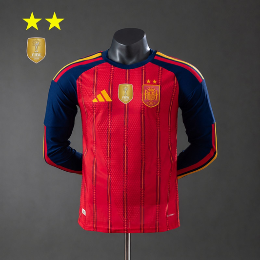 ESPAÑA MUNDIAL I EDICIÓN CAMPEÓN 2026 HOMBRE (MANGA LARGA ) VERSIÓN JUGADOR CON PARCHE