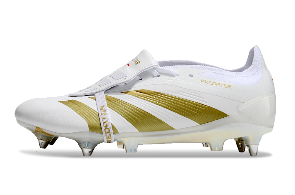 BOTA DE FUTBOL ADIDAS PREDATOR TONGUE SG ELITE - BLANCO/DORADA