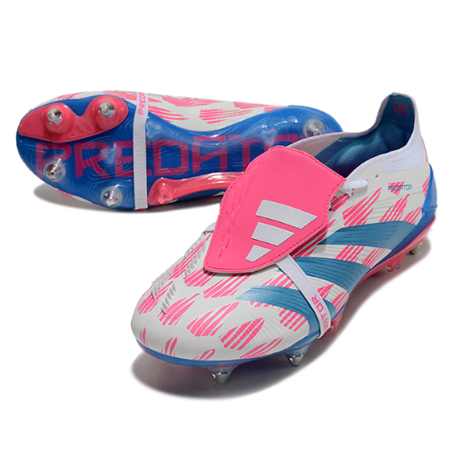 BOTA DE FUTBOL ADIDAS PREDATOR TONGUE SG ELITE - AZUL/ROSA