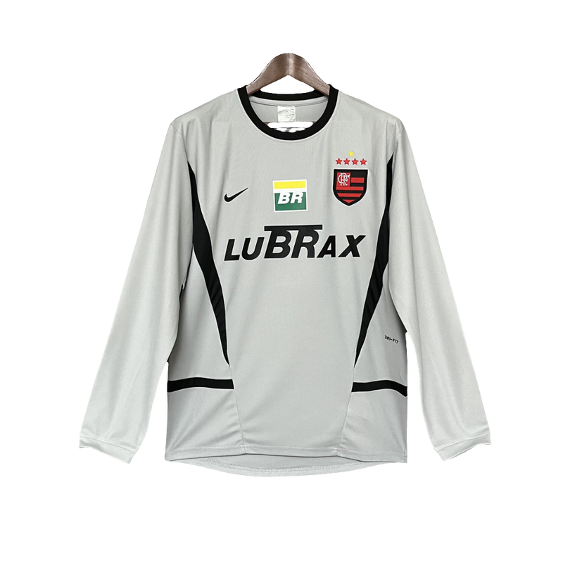 Camiseta Flamengo 02/03 Portero Gris - Manga Larga Versión Retro