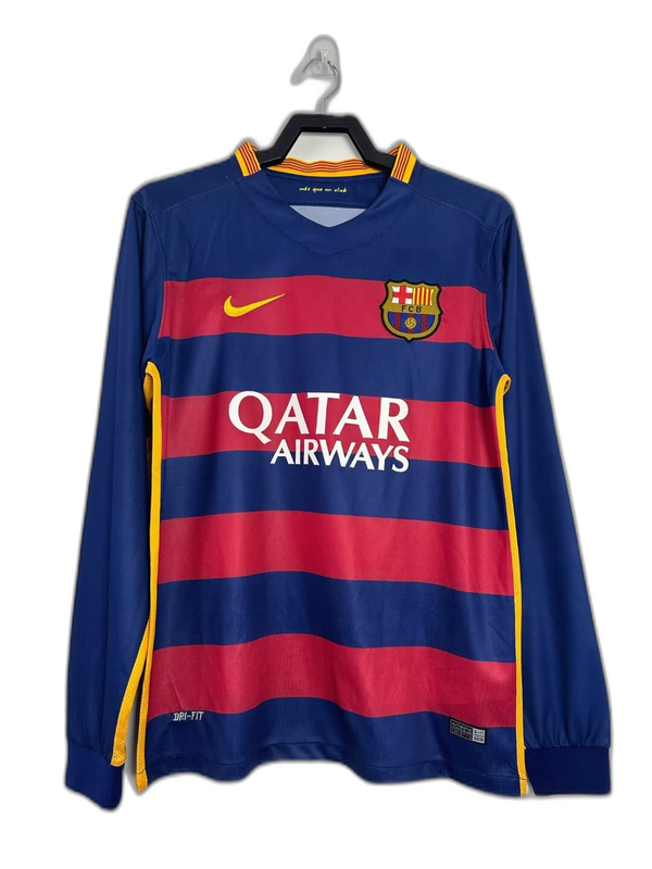 Camiseta Barcelona 15/16 I de Local - Manga Larga Versión Retro