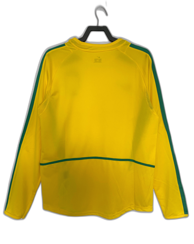 Camiseta Brasil 2002 I de Local - Manga Larga Versión Retro