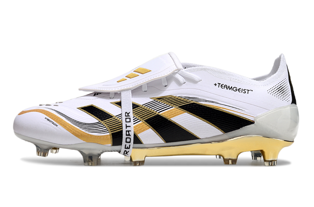 BOTA DE FUTBOL ADIDAS PREDATOR TONGUE FG ELITE - BLANCO/DORADA