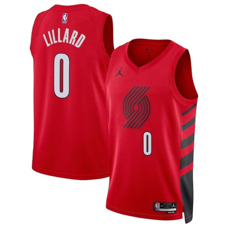 Camiseta NBA Damian Lillard - Portland Trail Blazers - 2023 Edición de Impacto - Rojo