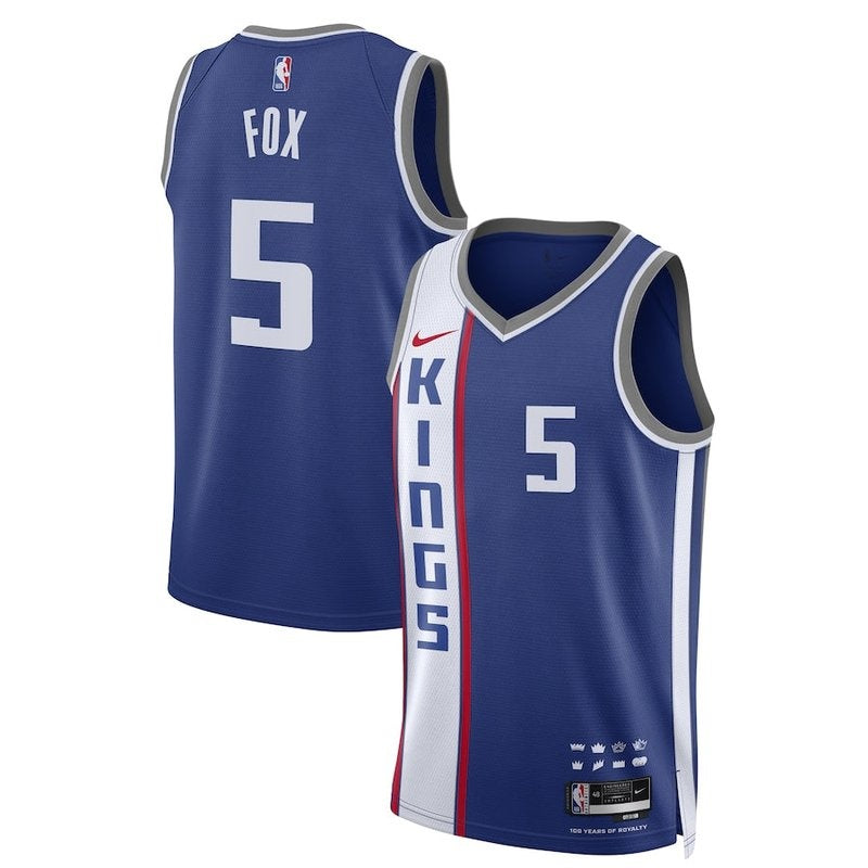 Camiseta NBA De'Aaron Fox - Sacramento Kings - 23/24 - Azul - Edición Ciudad