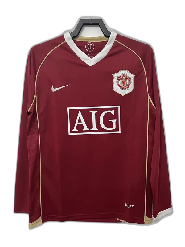 Camiseta Manchester United 06/07 I de Local - Manga Larga Versión Retro