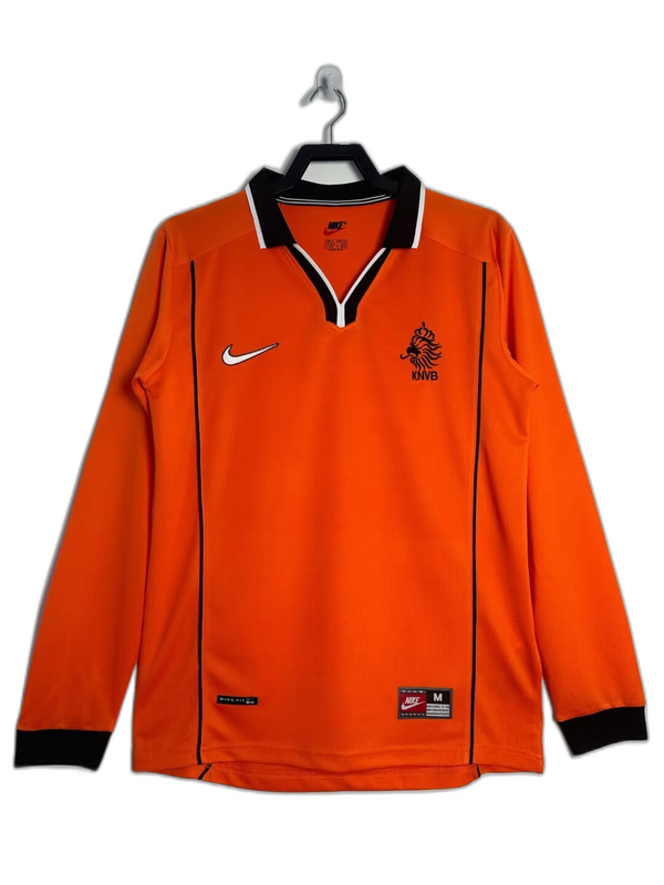 Camiseta Países Bajos 1998 I de Local - Manga Larga Versión Retro