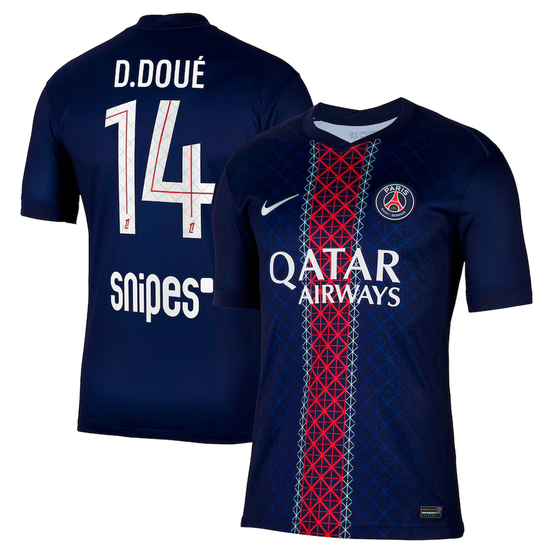 Camiseta D. Doué - Paris Saint-Germain (PSG) 25/26 I de Local - Versión Aficionado